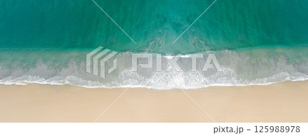 Top view aerial image from drone of an stunning beautiful sea landscape beach Top view aerial image from drone of an stunning beautiful sea landscape beach 125988978