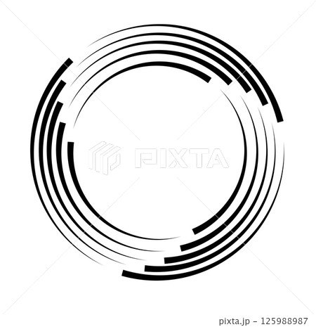 Spiral swirls speed circular symbol twisted on white background 125988987