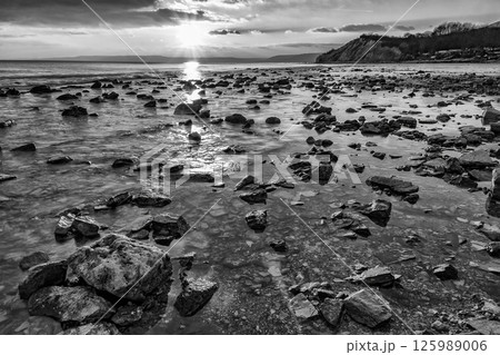 rocky coast at the Black sea coast 125989006