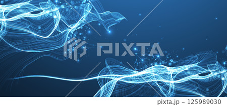 Abstract flowing wave lines. Design element for technology, science, modern data concept. Vector 125989030