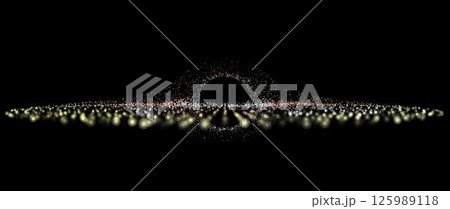 Black hole in deep space made of particles. Graphic vector illustration of a collapsar 125989118