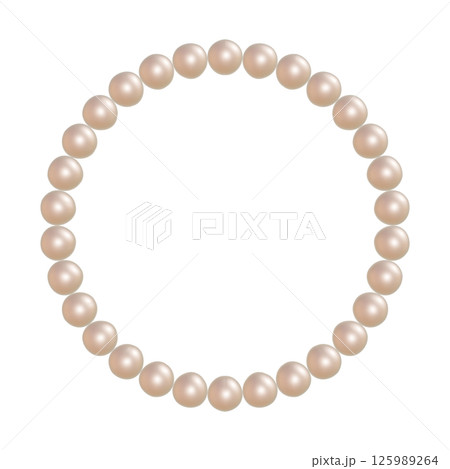 大粒なピンクのパールのぷっくりした丸いフレーム 透過されたネックレスの3DCGイラスト 大粒なピンクのパールのぷっくりした丸いフレーム 透過されたネックレスの3DCGイラスト 125989264