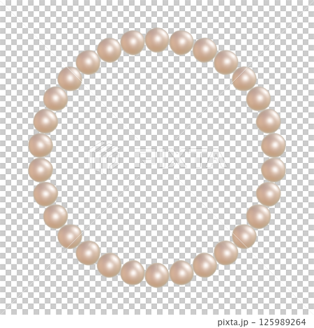 大粒なピンクのパールのぷっくりした丸いフレーム 透過されたネックレスの3DCGイラスト 大粒なピンクのパールのぷっくりした丸いフレーム 透過されたネックレスの3DCGイラスト 125989264