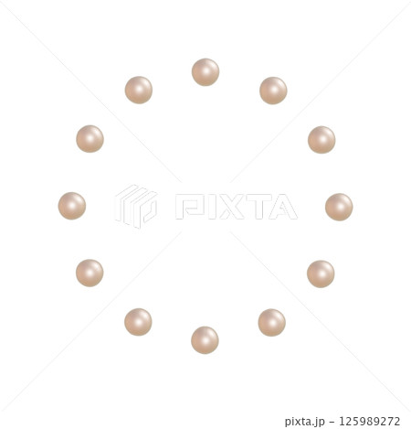 円状に等間隔に並ぶピンクのパール 透過された真珠の3DCGイラスト 円状に等間隔に並ぶピンクのパール 透過された真珠の3DCGイラスト 125989272