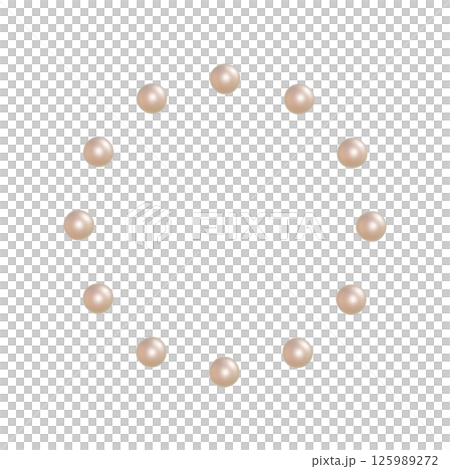 円状に等間隔に並ぶピンクのパール 透過された真珠の3DCGイラスト 円状に等間隔に並ぶピンクのパール 透過された真珠の3DCGイラスト 125989272