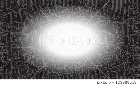 Black and white vector illustration of a background texture with a bright light in the middle. Black and white vector illustration of a background texture with a bright light in the middle. 125989619