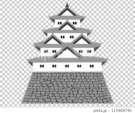 一座四層樓高的日本城堡的插圖 一座四層樓高的日本城堡的插圖 125989740