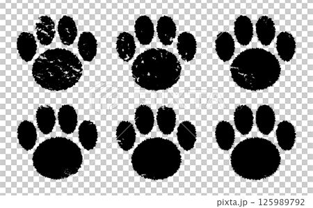 Paw print stamps for dogs and cats. Paw print stamps for dogs and cats. 125989792