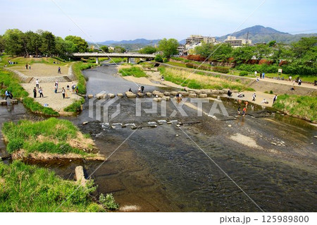加茂川と高野川が交わる水辺の憩い場… 京都の『鴨川デルタ』こと【糺河原】 加茂川と高野川が交わる水辺の憩い場… 京都の『鴨川デルタ』こと【糺河原】 125989800