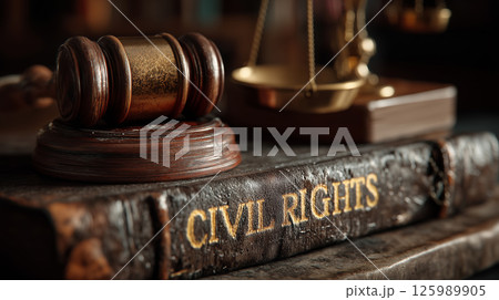 Symbol of justice representing civil rights through the judge's gavel Symbol of justice representing civil rights through the judge's gavel 125989905