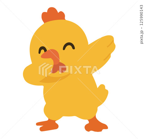 Cute dabbing chicken cool cartoon 125990143