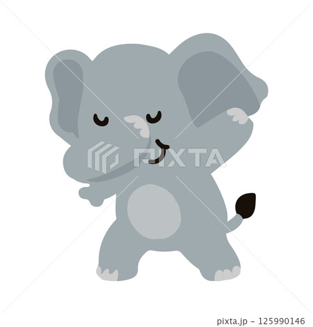 Cute dabbing elephant cool cartoon 125990146