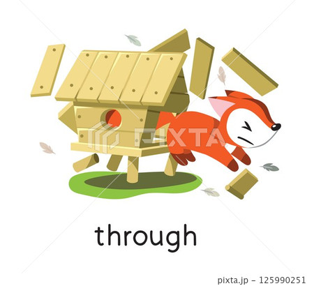 Preposition. Fox running THROUGH the henhouse Preposition. Fox running THROUGH the henhouse 125990251