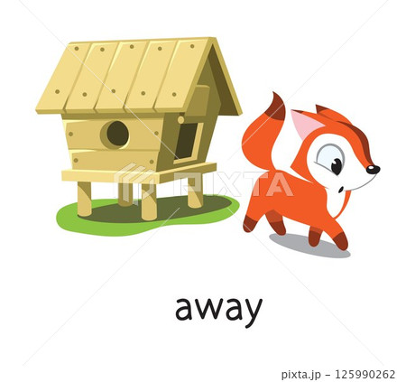 Preposition. Fox goes AWAY from henhouse Preposition. Fox goes AWAY from henhouse 125990262