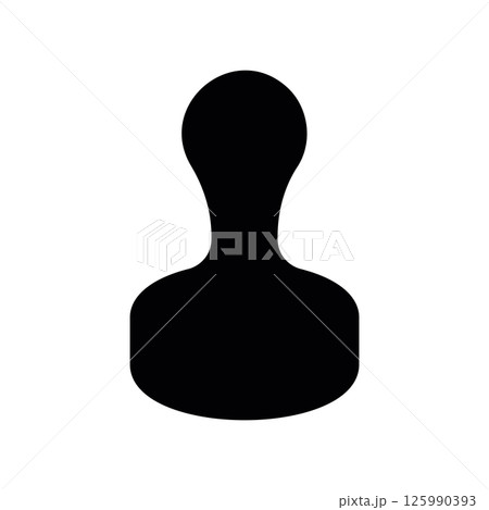 Black Rubber Stamp Icon for Official Document Marking 125990393