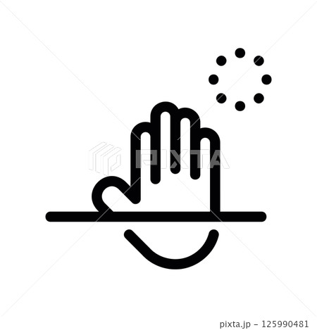 Biometric Palm Scan Verification Underway with Loading Preloader Dots Icon 125990481
