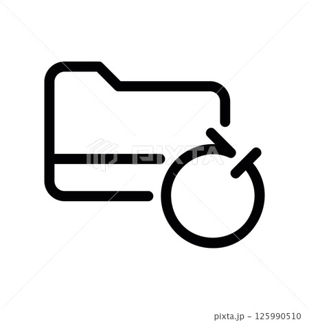 Folder Synchronization Icon with Circular Refresh Arrow Symbol Overlay Folder Synchronization Icon with Circular Refresh Arrow Symbol Overlay 125990510