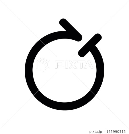 Circular Arrow Icon Representing Refresh, Reload, or Synchronization Action 125990513