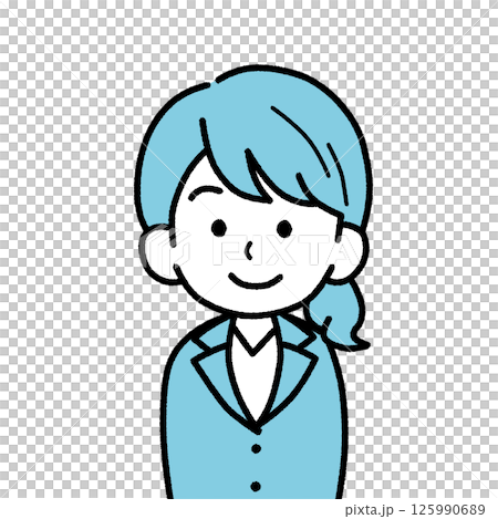 Illustration of an office lady wearing a suit 125990689