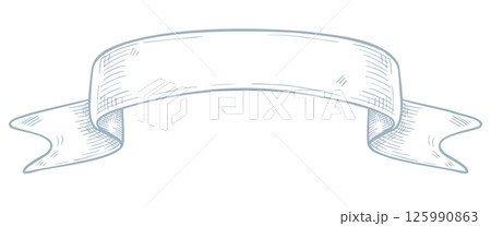 Vector illustration of a curved Ribbon banner...のイラスト素材 [125990863] - PIXTA