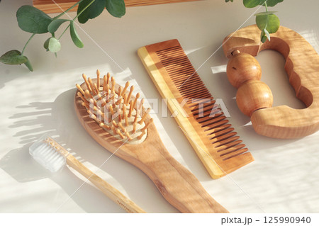 Wooden bath set. Massage roller, comb. Body care. Natural material and ecology. Protection of nature. 125990940