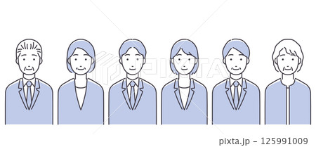スーツ姿ジャケット姿の老若男女 スーツ姿ジャケット姿の老若男女 125991009