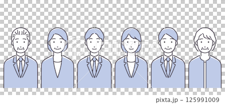 スーツ姿ジャケット姿の老若男女 スーツ姿ジャケット姿の老若男女 125991009