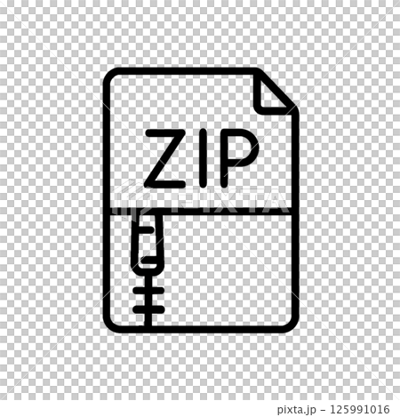 圧縮ファイルの線画アイコン、ドキュメント、イラスト、素材、背景なし 125991016