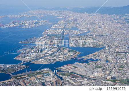 伊丹空港を離陸後、西宮~芦屋~神戸~明石海峡大橋 伊丹空港を離陸後、西宮~芦屋~神戸~明石海峡大橋 125991073