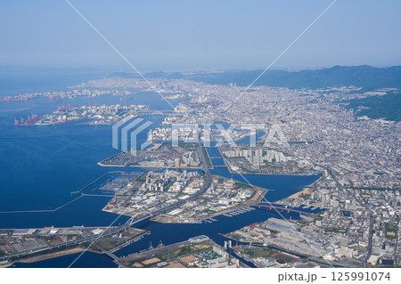 伊丹空港を離陸後、西宮～芦屋～神戸～明石海峡大橋 125991074