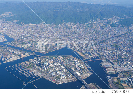 伊丹空港を離陸後、西宮～芦屋～神戸～明石海峡大橋 125991078