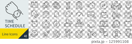 タイムスケジュールに関するアイコンセット 125991108
