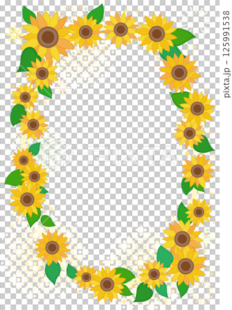 Summer sunflower flower wreath frame 125991538