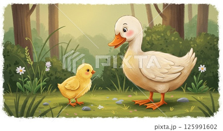 アヒルのイラスト 125991602