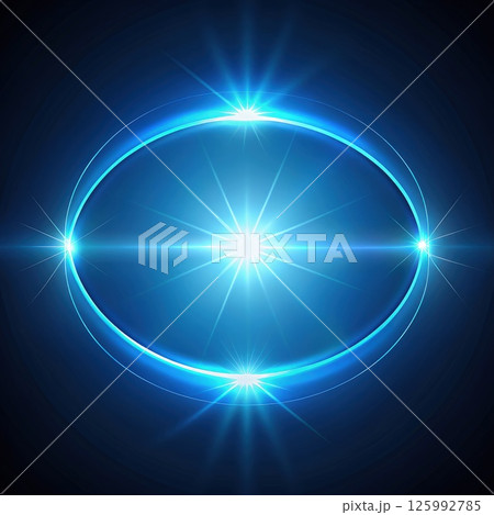 Celestial Halo: A Bright Blue Ring of Light. Generative AI 125992785