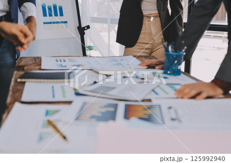 Business handshake for teamwork of business merger and acquisition,successful negotiate,hand shake,two businessman shake hand with partner to celebration partnership and business deal concept 125992940