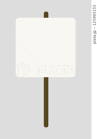 Protest board and wooden stick, square shape for public message, political statement, social 125993155