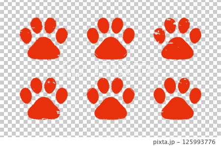 Paw print stamp dog cat red Dog and cat paw print. Paw print stamp dog cat red Dog and cat paw print. 125993776