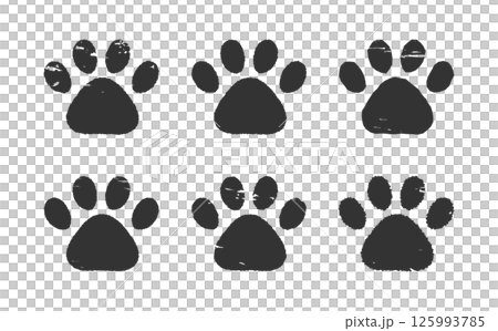 肉球のハンコ・スタンプ 犬 猫 黒 Dog and cat paw print. 肉球のハンコ・スタンプ 犬 猫 黒 Dog and cat paw print. 125993785
