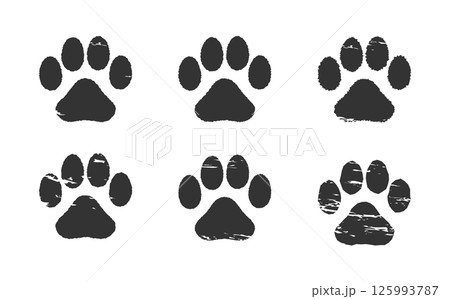 肉球のハンコ・スタンプ 犬 猫 黒 Dog and cat paw print. 肉球のハンコ・スタンプ 犬 猫 黒 Dog and cat paw print. 125993787