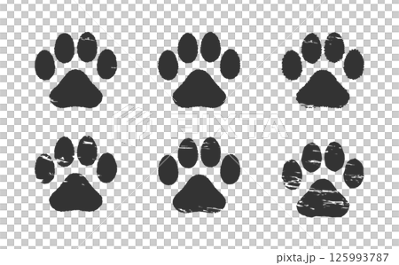 肉球のハンコ・スタンプ 犬 猫 黒 Dog and cat paw print. 肉球のハンコ・スタンプ 犬 猫 黒 Dog and cat paw print. 125993787