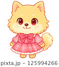 ピンクの服を着た犬 125994266