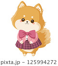 リボンをつけた犬のイラスト 125994272