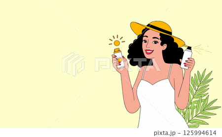 Woman Applying Sunscreen Woman Applying Sunscreen 125994614