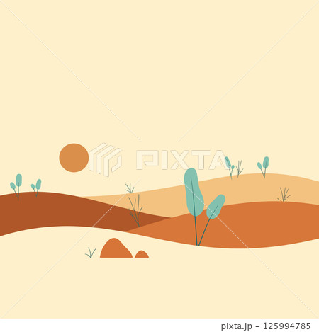 Minimalist Desert Landscape Illustration Minimalist Desert Landscape Illustration 125994785