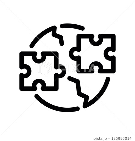 Puzzle Pieces Fitting Together within Circle Symbolizing Global Integration Puzzle Pieces Fitting Together within Circle Symbolizing Global Integration 125995014
