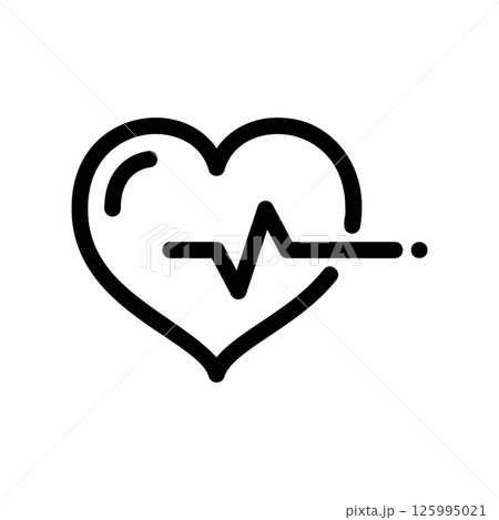 Heart Symbol Containing Electrocardiogram Line Representing Healthy Pulse 125995021