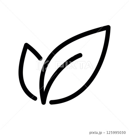 Stylized Pair of Leaves Icon Representing Nature or Ecology Concept 125995030