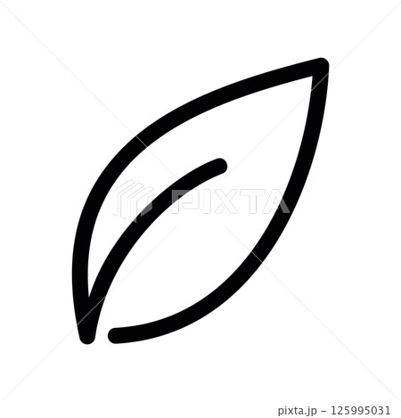 Single Stylized Plant Leaf Outline Icon for Nature Related Interface 125995031