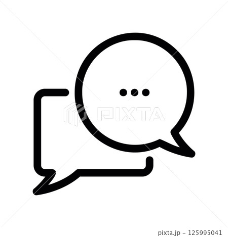 Speech Bubble Conversation Icon with Three Dots Indicating Chat or Dialogue 125995041